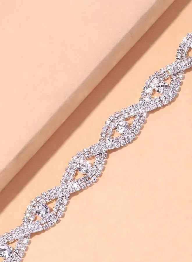 تايك تو خلخال هندسي مرصع بالراين